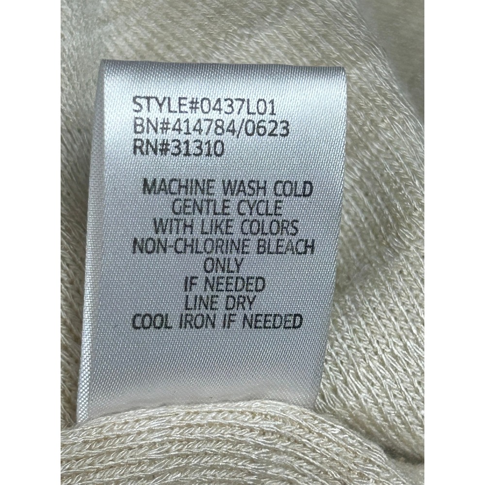 I.N. Studio Womens XL Cream Ribbed Mock Neck Diagonal Seam Tunic Top 0437L01 - Picture 6 of 8
